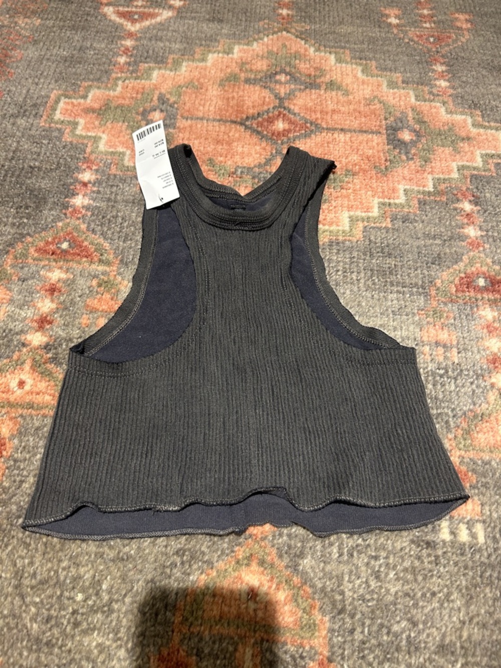 Urban Outfitters Charcoal Gray Ribbed Tank Top - Picture 4 of 4